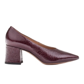 Marco Shoes Pompe elegante burgundă din lac roșu Marco Shoes Pompe elegante burgundă din lac roșu