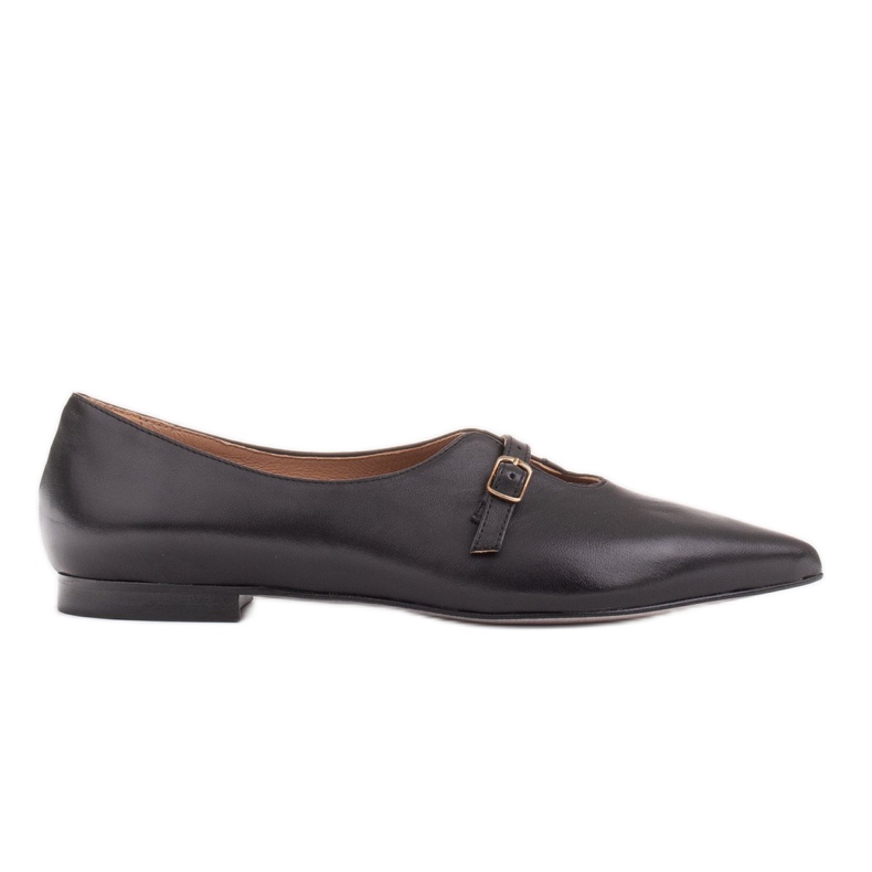 Marco Shoes Balerini de dama negri subțiri 1332P cu curea negru