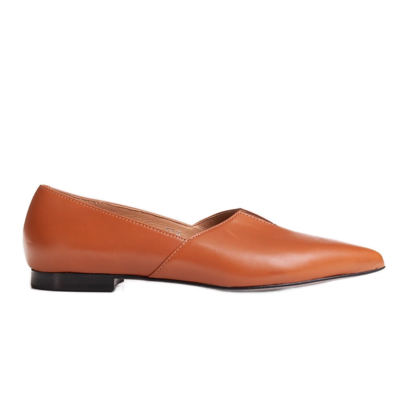 Marco Shoes Balerini pentru femei Marco 1285P Caramel cu decupaj maro