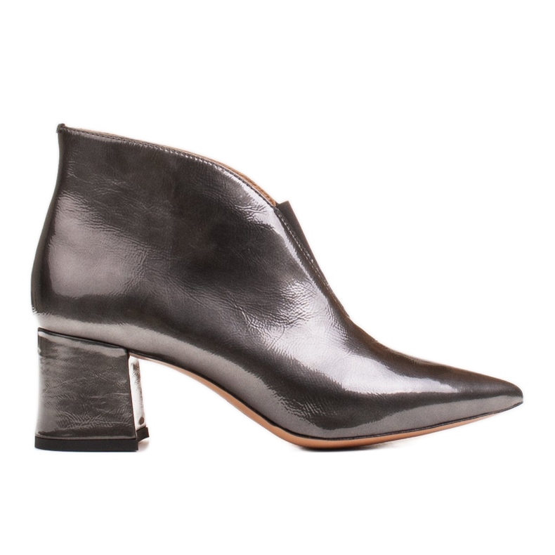 Marco Shoes 1460B cizme subțiri din piele gri, cu partea superioară din cauciuc