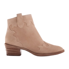 Marco Shoes Ghete bej realizate din piele intoarsa naturala fara izolatie Marco Shoes Ghete bej realizate din piele intoarsa naturala fara izolatie