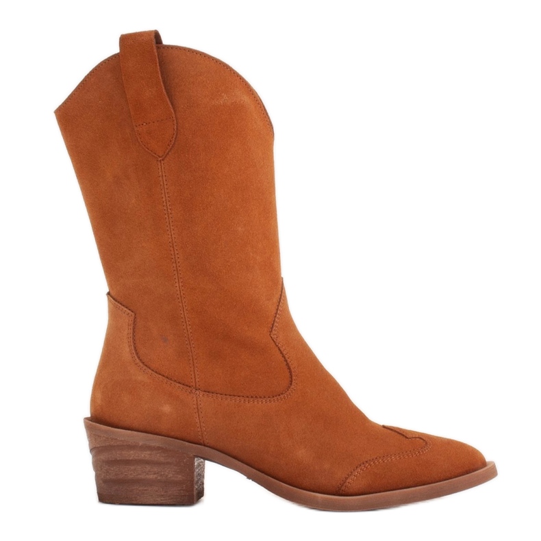 Marco Shoes Cizme din cupru din piele de căprioară naturală maro