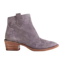 Marco Shoes Cizme gri din piele de căprioară naturală fără izolație Marco Shoes Cizme gri din piele de căprioară naturală fără izolație