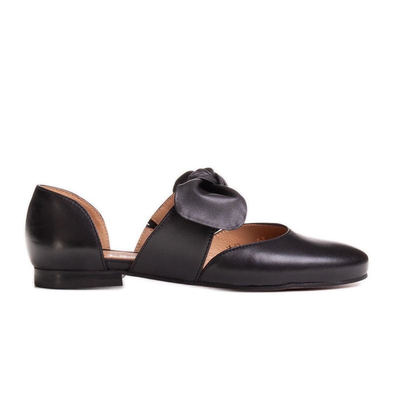 Marco Shoes Balerini negri 1531P cu fundă neagră negru