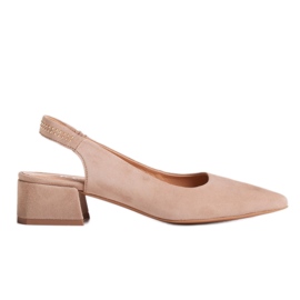 Marco Shoes Sandale din piele intoarsa bej cu jeturi decorative Marco Shoes Sandale din piele intoarsa bej cu jeturi decorative