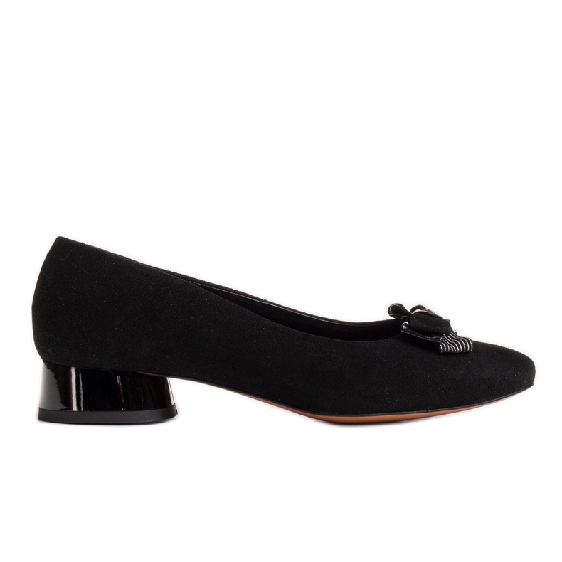 Marco Shoes Elegante balerini negri cu fundă negru