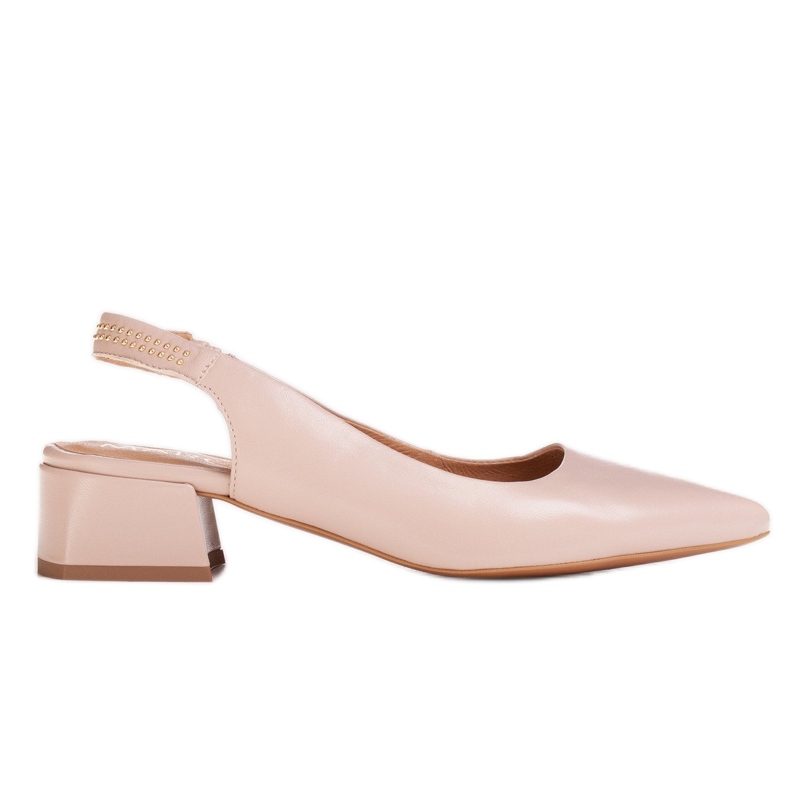 Marco Shoes Sandale bej cu jeturi decorative din piele granulată