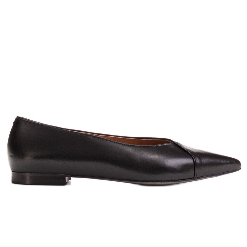 Marco Shoes Balerini din piele cu boabe negre negru