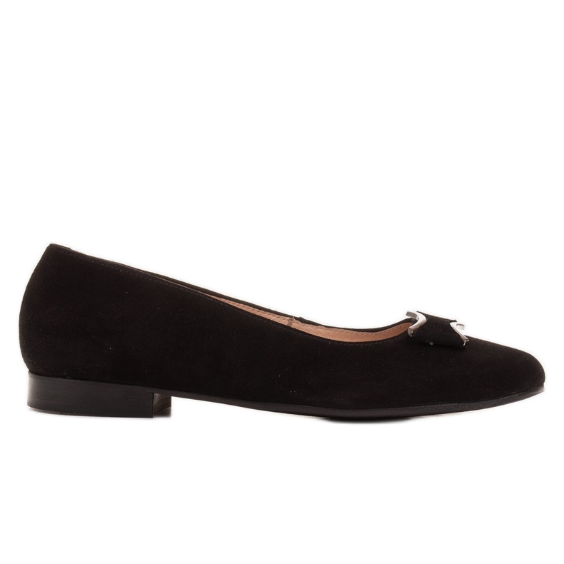 Marco Shoes Balerini din piele de antilopă neagră negru