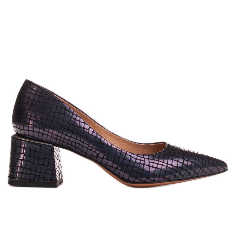 Marco Shoes Pompele elegante din piele de capră albastru marin