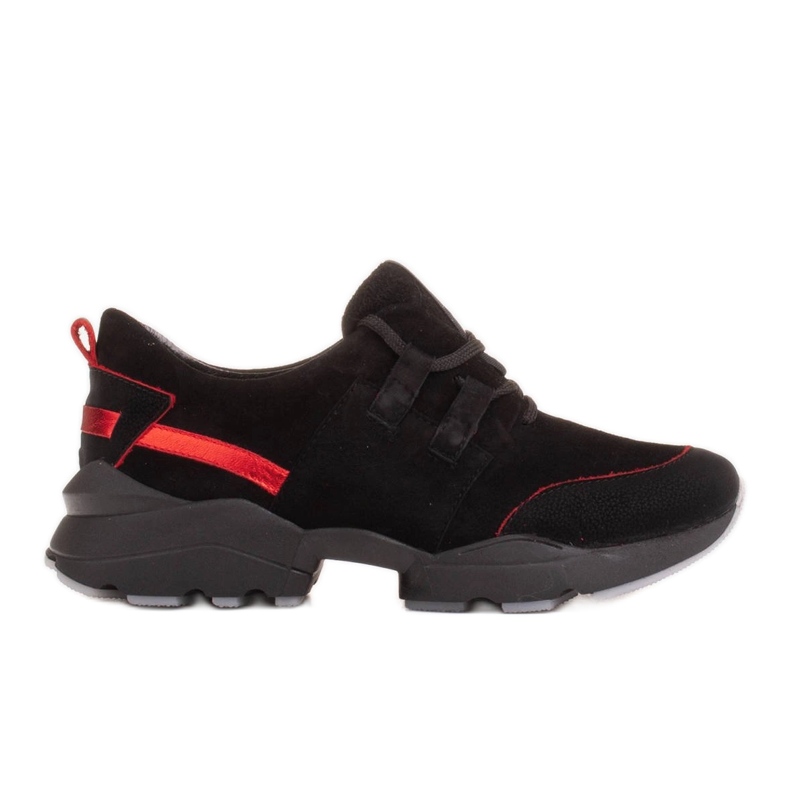 Marco Shoes Adidași sport din piele naturală de înaltă calitate negru