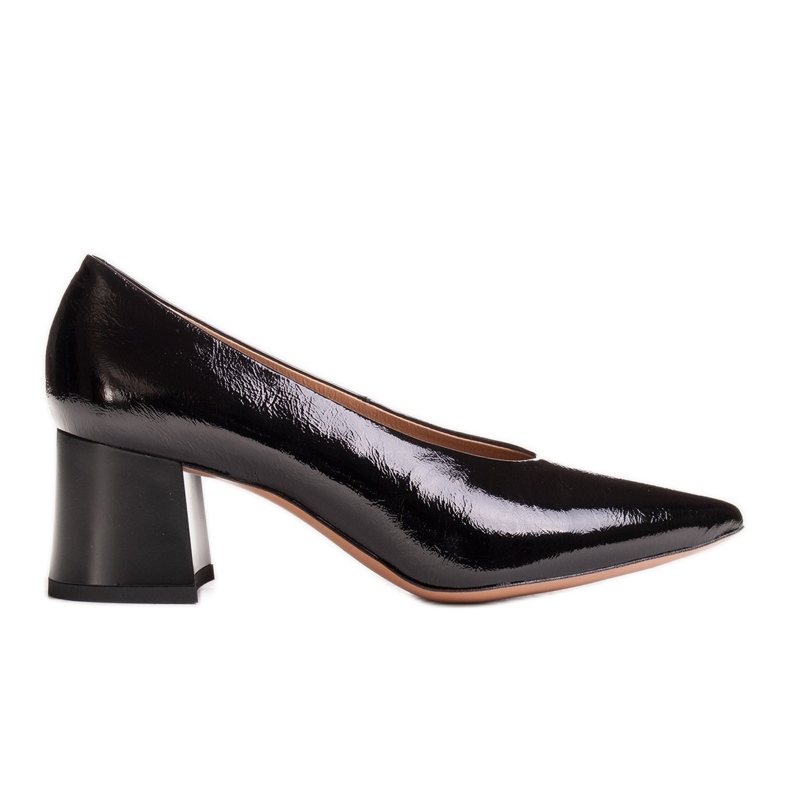 Marco Shoes Pompele dama negre elegante din lac negru