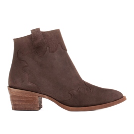 Marco Shoes Cizme de cowboy maro din piele de capră autentică, fără izolație Marco Shoes Cizme de cowboy maro din piele de capră autentică, fără izolație