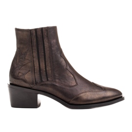 Marco Shoes Cizme de cowboy negre, piele veche de aur decolorată negru Marco Shoes Cizme de cowboy negre, piele veche de aur decolorată negru