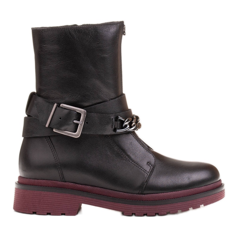 Marco Shoes Cizme de drumeție pentru femei Marco 1262B cu lanț, Glany negru