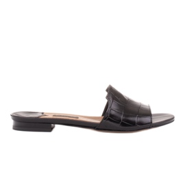 Marco Shoes Papuci eleganți din piele neagră pentru femei negru Marco Shoes Papuci eleganți din piele neagră pentru femei negru