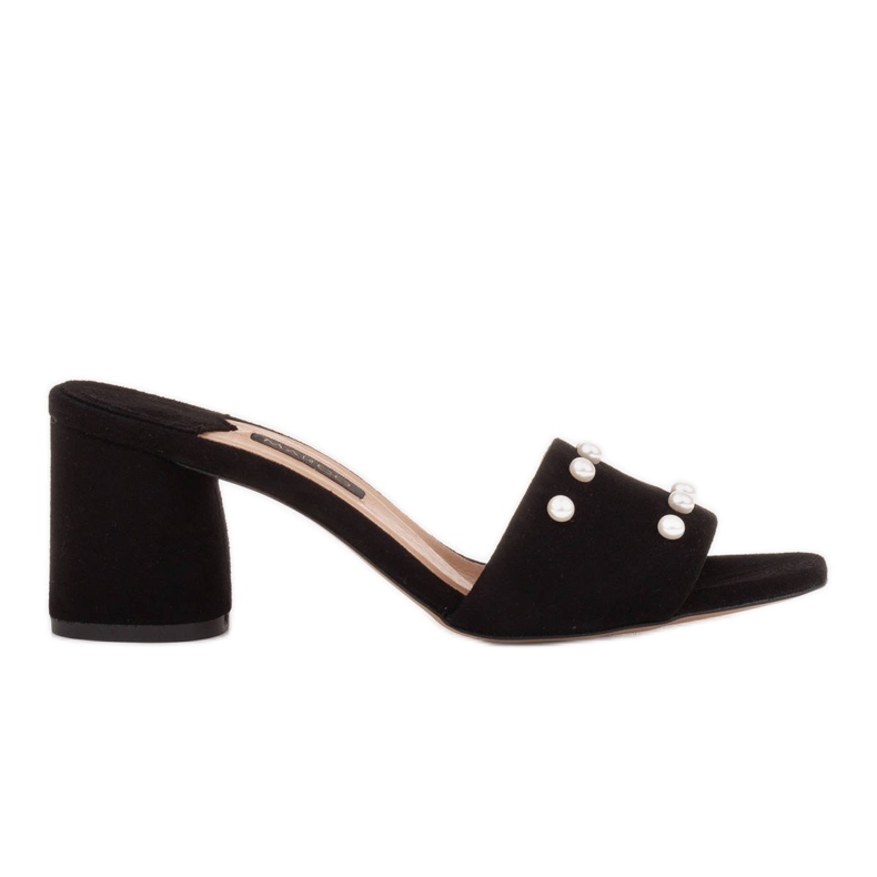 Marco Shoes Papuci de dama Marco din piele intoarsa naturala negru