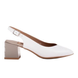 Marco Shoes Pompele elegante pentru femei, cu toc zebră alb