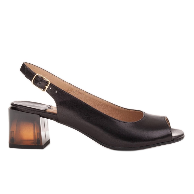 Marco Shoes Sandale confortabile pentru femei, cu toc interesant negru