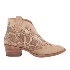 Marco Shoes Cizme neizolate cu piele de căprioară și inserții ondulate bej