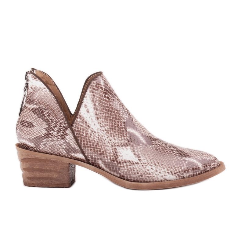 Marco Shoes Cizme din piele naturală cu croială în V bej maro