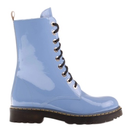 Marco Shoes Cizme înalte, cizme legate pe o talpă translucidă albastru