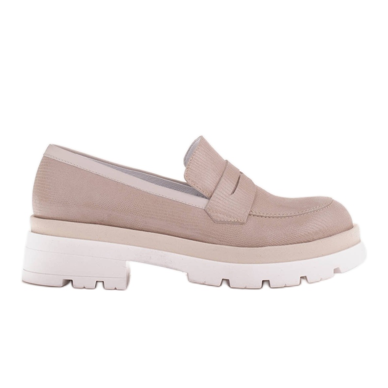 Marco Shoes Pantofi din piele de căprioară cu model pe talpă groasă bej