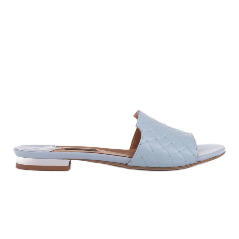 Marco Shoes Papuci de damă eleganți din piele în relief albastru