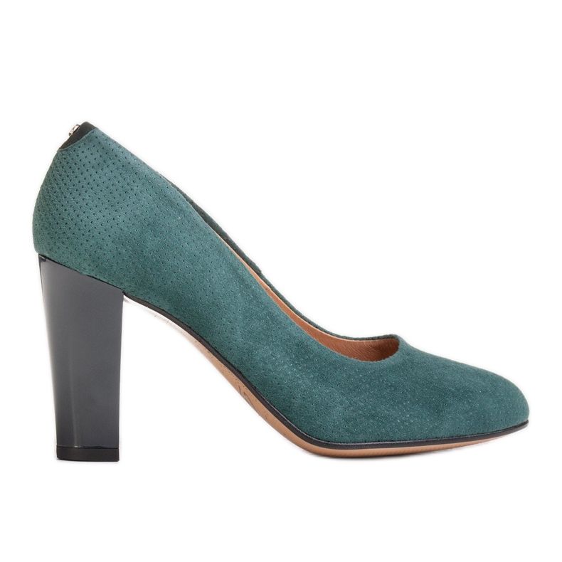 Marco Shoes Pompele verzi 777P din piele de antilopă unică cu puncte 3D verde