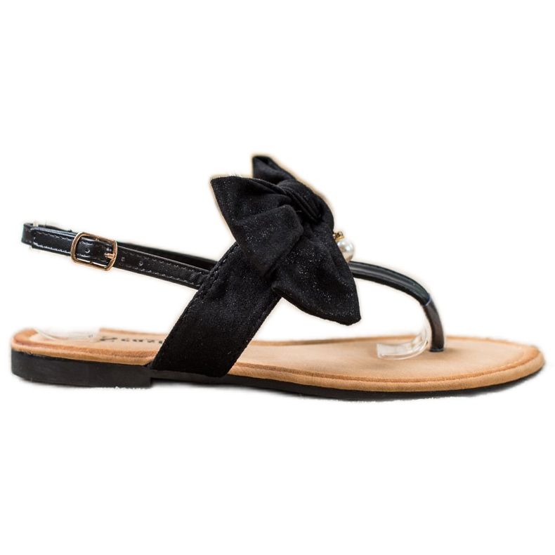 Seastar Sandale elegante cu arc negru Seastar Sandale elegante cu arc negru