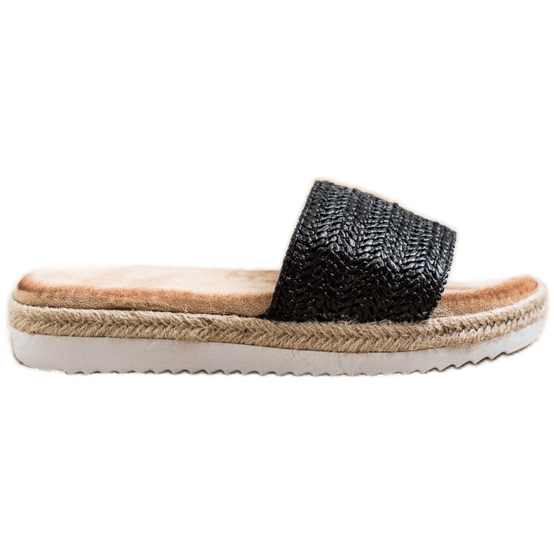 SHELOVET Espadrile pe platformă negru