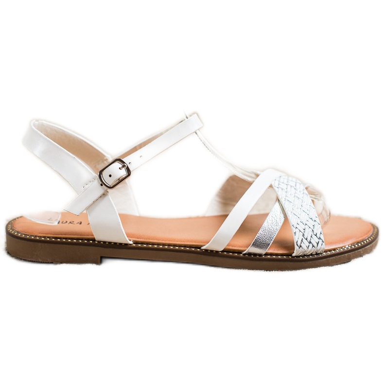 Laura Mode Sandale casual alb