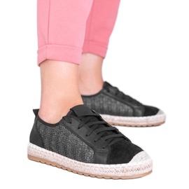 Espadrile legate cu vanilie neagră negru Espadrile legate cu vanilie neagră negru