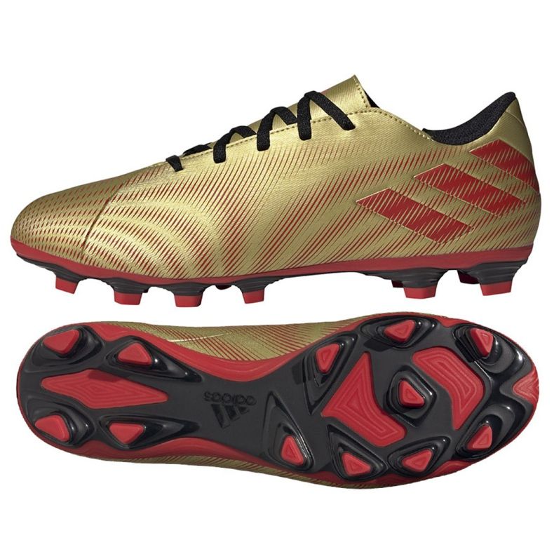 Ghete de fotbal Adidas Nemeziz Messi.4 FxG M FY0762 violet, auriu de aur