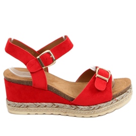 Red YL93 Espadrile roșii pe pene roșu Red YL93 Espadrile roșii pe pene roșu