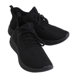Pantofi sport negri pentru șosete All Black PC01 negru Pantofi sport negri pentru șosete All Black PC01 negru