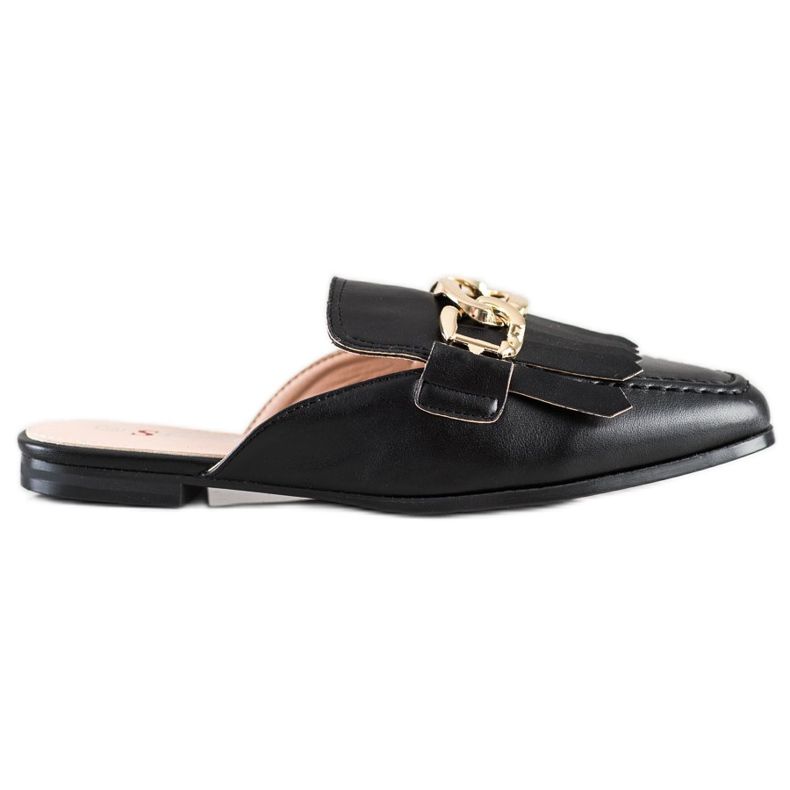 Seastar Papuci eleganți cu ornament negru