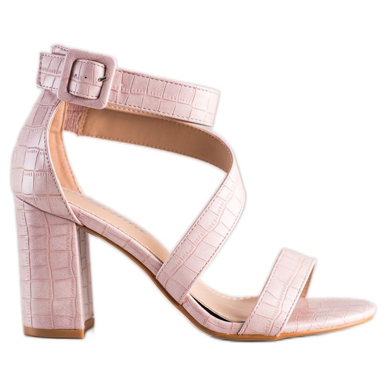 Renda Sandale Pe O Bară Cu Piele Eco roz