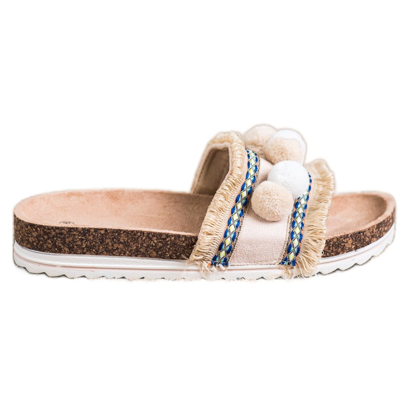 SHELOVET Papuci la modă cu pompe bej