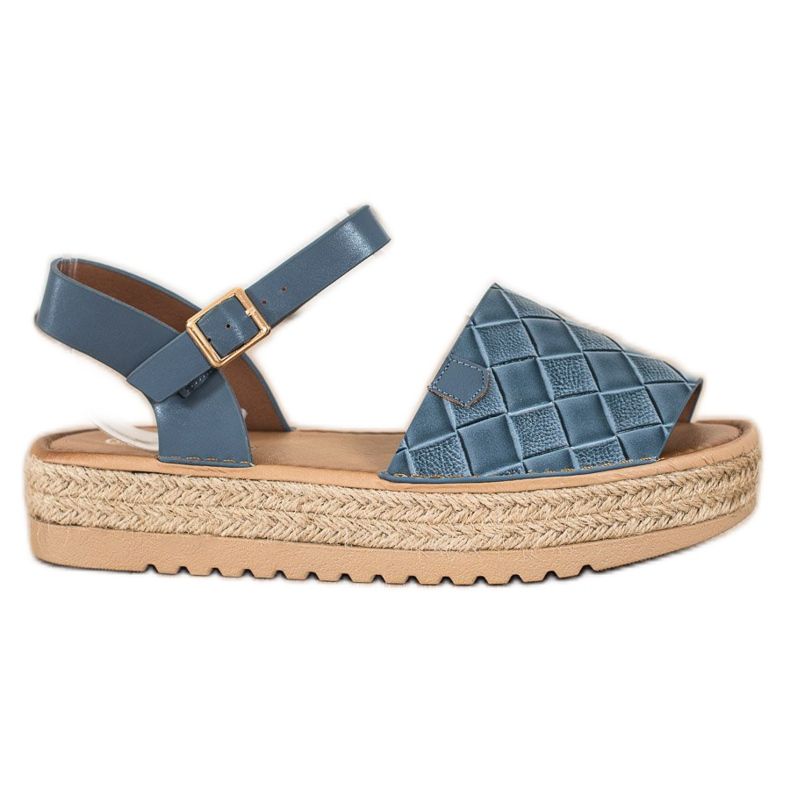 SHELOVET Sandale Espadrile Cu Piele Eco albastru
