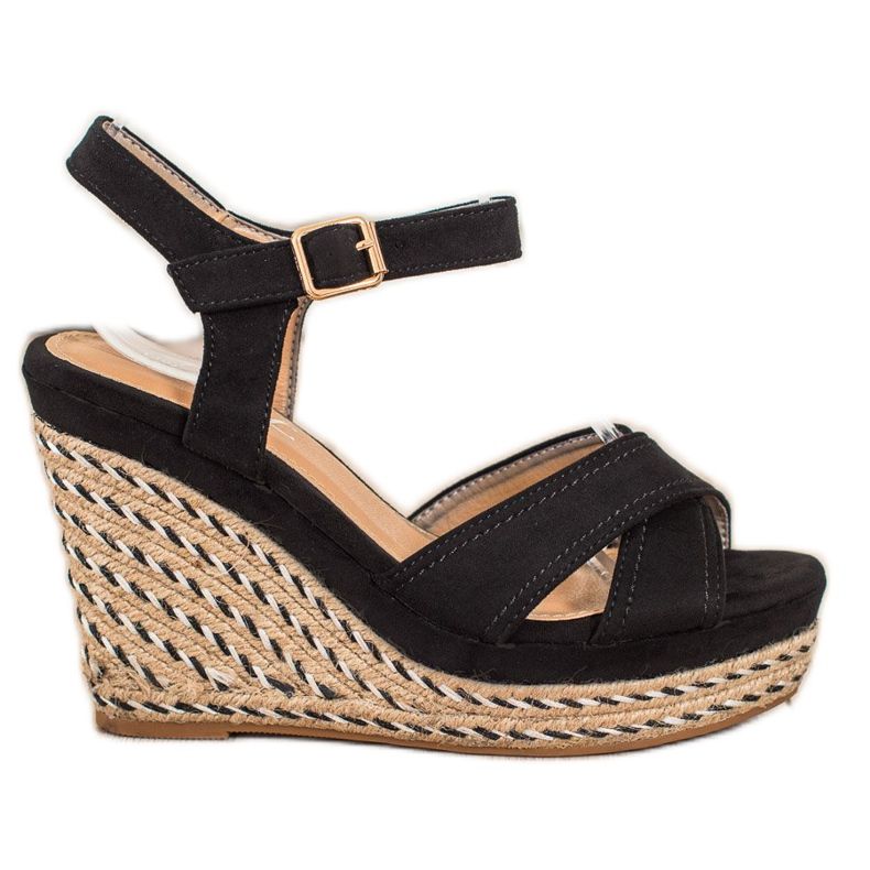 SHELOVET Sandale elegante pe o pană negru