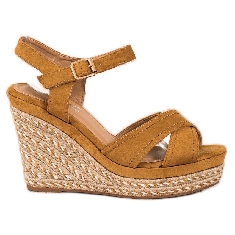 SHELOVET Sandale elegante pe o pană maro