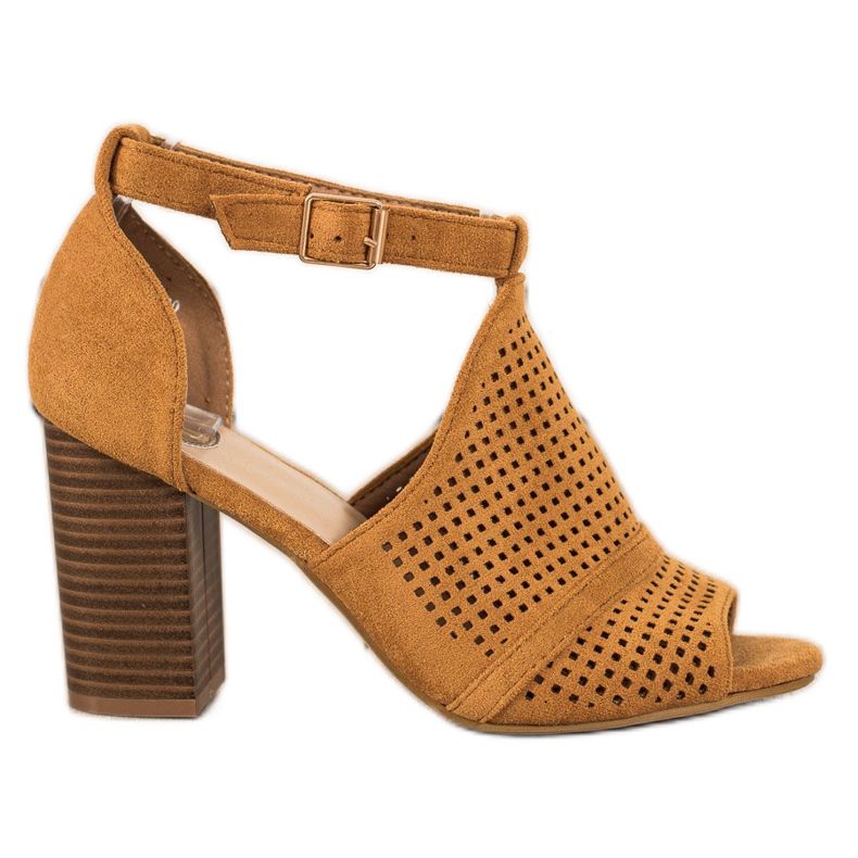 SHELOVET Sandale ajurate încorporate maro