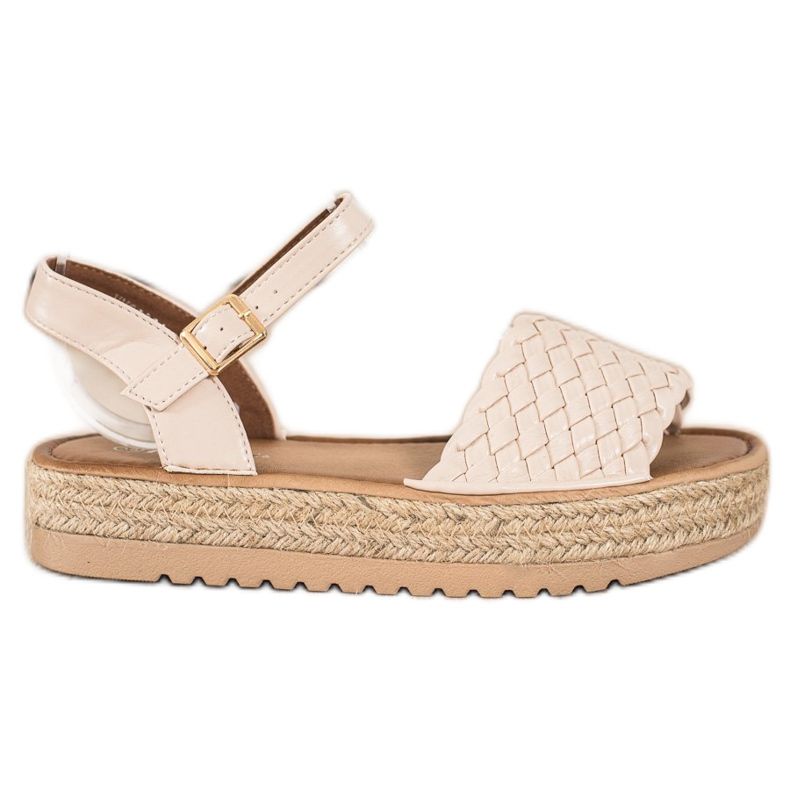 SHELOVET Sandale Espadrille împletite bej