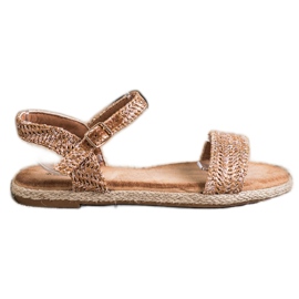 Bestelle Sandale împletite cu cataramă de aur