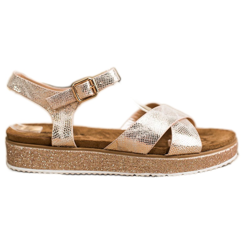 Bestelle Sandale pe platforma Glitter de aur