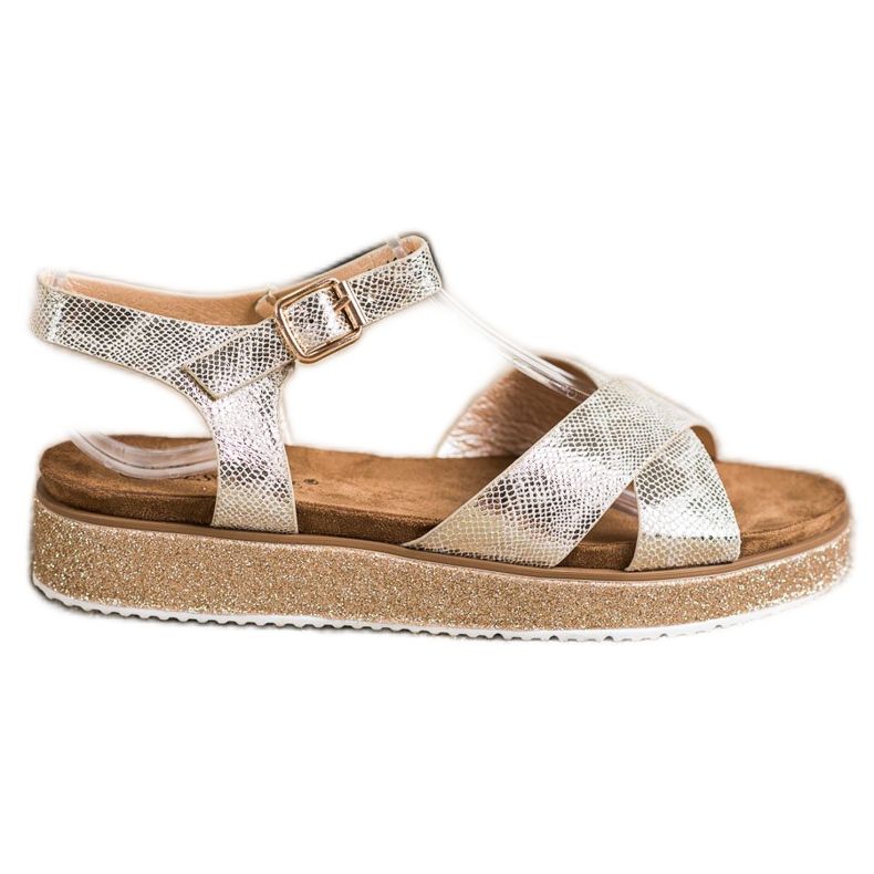 Bestelle Sandale pe platforma Glitter de aur