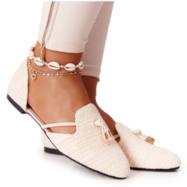 Balerină Spitz Cu Linie Împletită Lu Boo Bej Balerină Spitz Cu Linie Împletită Lu Boo Bej