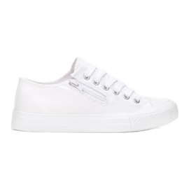 Adidași pentru femei cu fermoar alb Malani Adidași pentru femei cu fermoar alb Malani