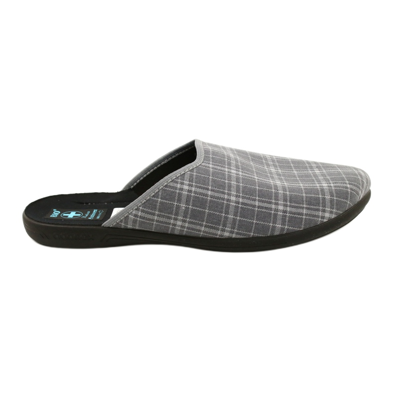 Papuci bărbați Adanex 25950 cu carouri gri